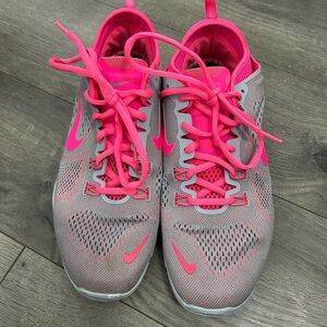 Women's Nike Pink and Gray Free TR FIT4 Shoes